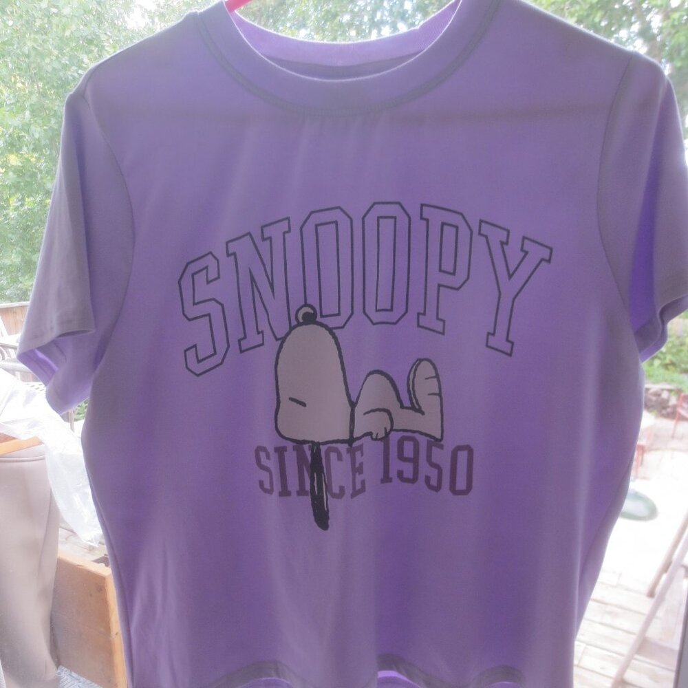 Peanuts Snoopy Lavender Short Sleeve Tee